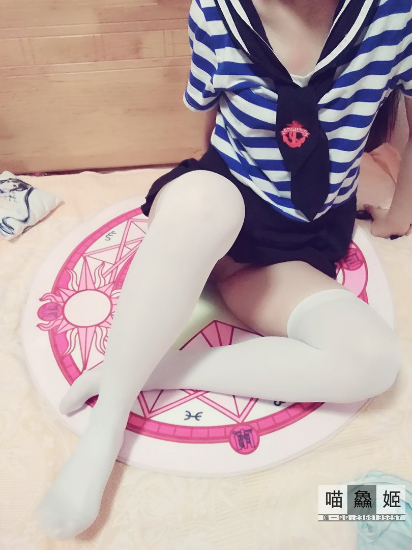 喵鱻姬 - 合集13套 - 01 - 蓝白条纹小学妹