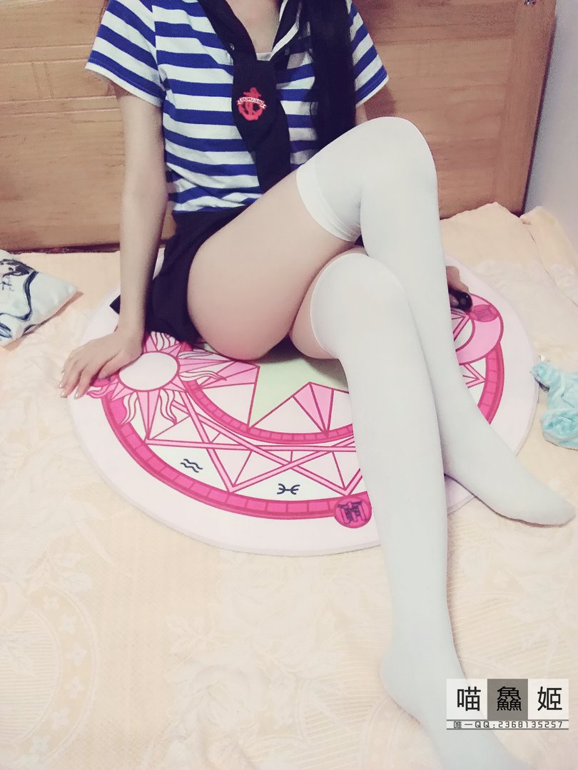 喵鱻姬 - 合集13套 - 01 - 蓝白条纹小学妹