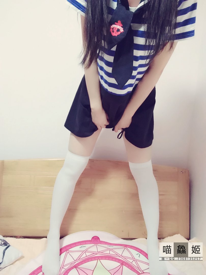 喵鱻姬 - 合集13套 - 01 - 蓝白条纹小学妹