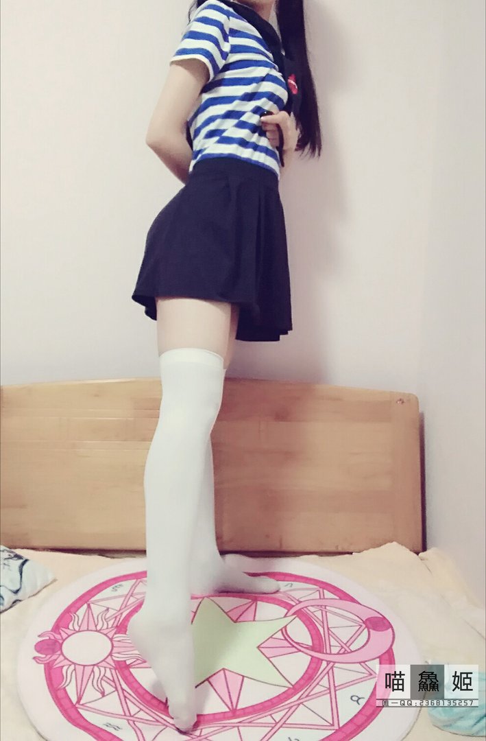 喵鱻姬 - 合集13套 - 01 - 蓝白条纹小学妹