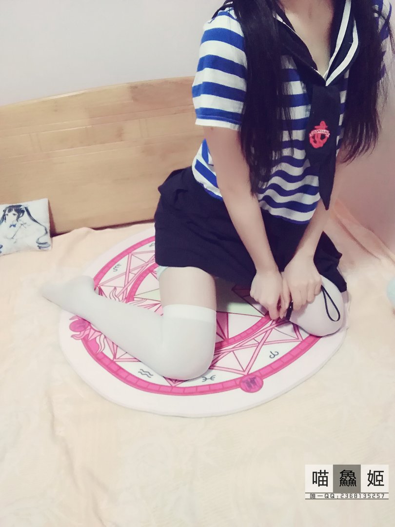 喵鱻姬 - 合集13套 - 01 - 蓝白条纹小学妹