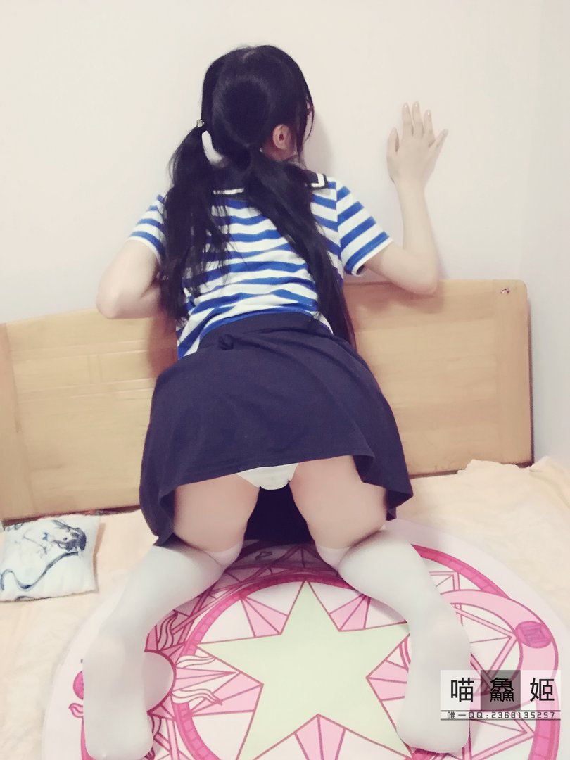 喵鱻姬 - 合集13套 - 01 - 蓝白条纹小学妹