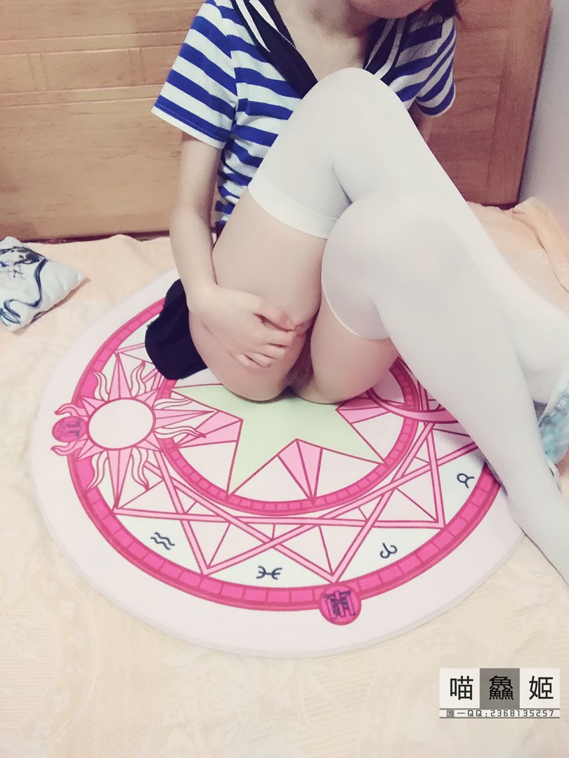 喵鱻姬 - 合集13套 - 01 - 蓝白条纹小学妹