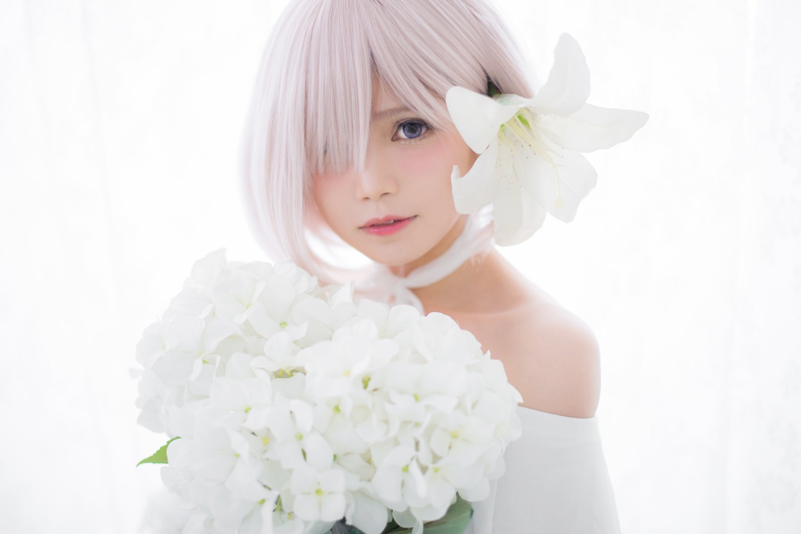 Miu只 - 美女写真图集合集打包下载7套 - Miu只 NO.005 Mashu White Dress [27P-174MB]