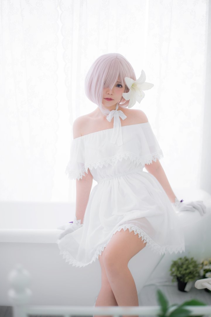 Miu只 - 美女写真图集合集打包下载7套 - Miu只 NO.005 Mashu White Dress [27P-174MB]