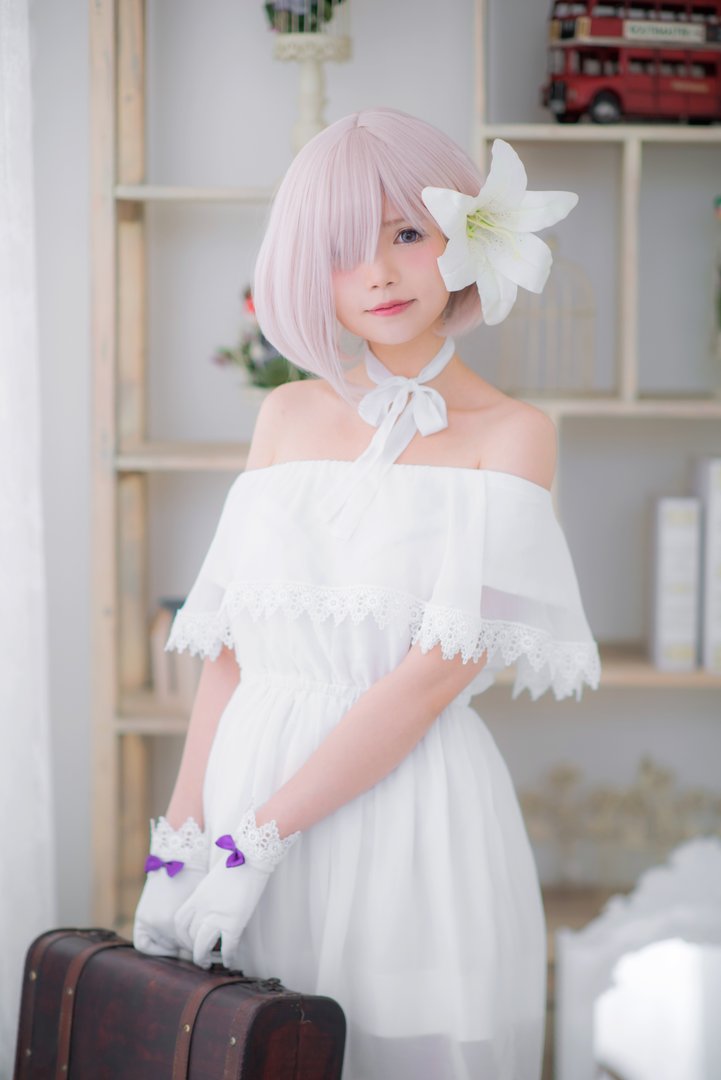 Miu只 - 美女写真图集合集打包下载7套 - Miu只 NO.005 Mashu White Dress [27P-174MB]