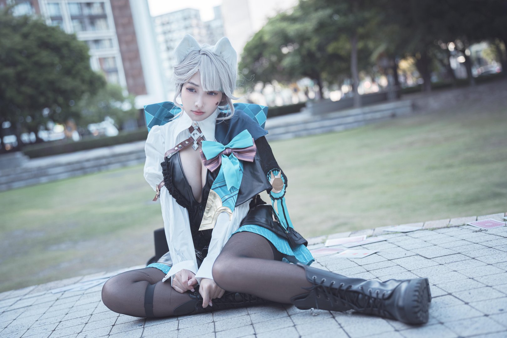 慕慕momo - 004 – 慕慕Momo-原神 Genshin 琳妮特的色情魔術 室外 [34P]