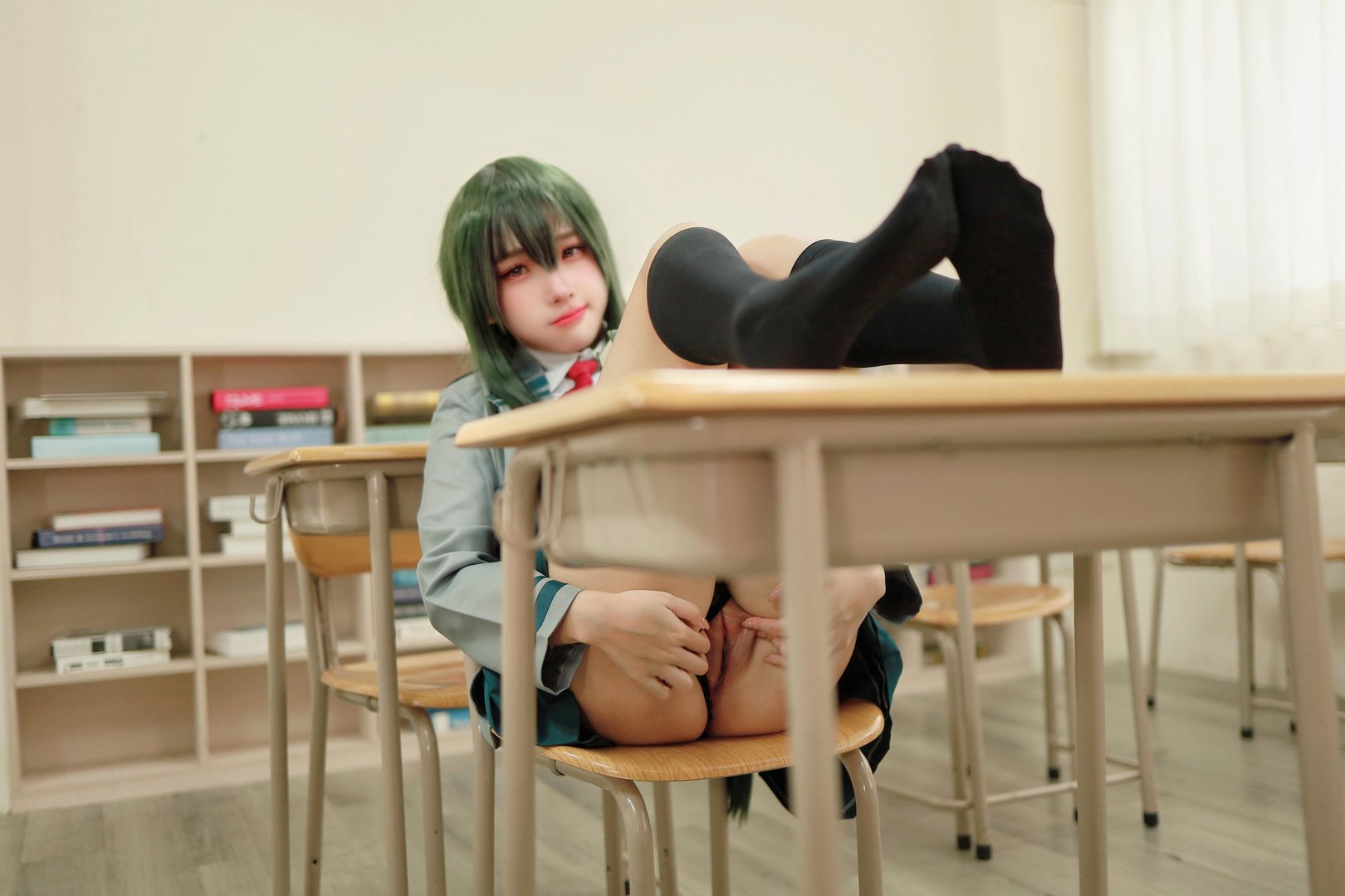 慕慕momo - 016 – 慕慕Momo-蛙吹梅雨 學生服 Asui Tsuyu [27P]