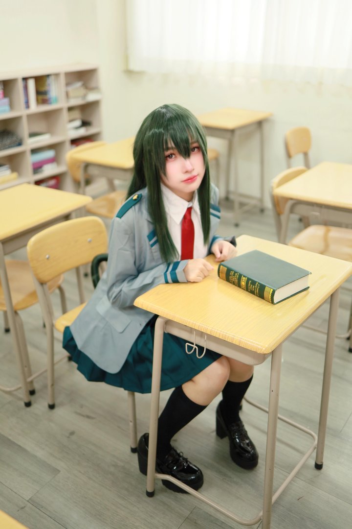 慕慕momo - 016 – 慕慕Momo-蛙吹梅雨 學生服 Asui Tsuyu [27P]