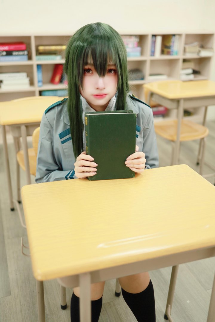 慕慕momo - 016 – 慕慕Momo-蛙吹梅雨 學生服 Asui Tsuyu [27P]
