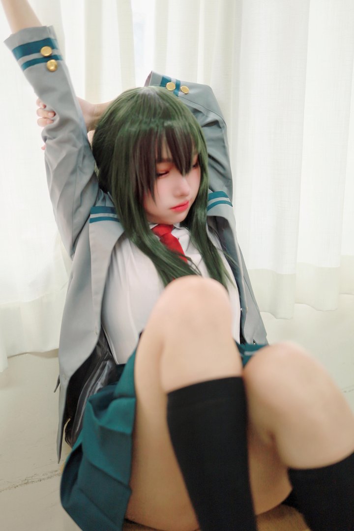慕慕momo - 016 – 慕慕Momo-蛙吹梅雨 學生服 Asui Tsuyu [27P]