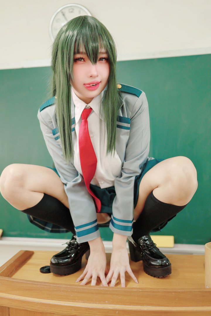 慕慕momo - 016 – 慕慕Momo-蛙吹梅雨 學生服 Asui Tsuyu [27P]