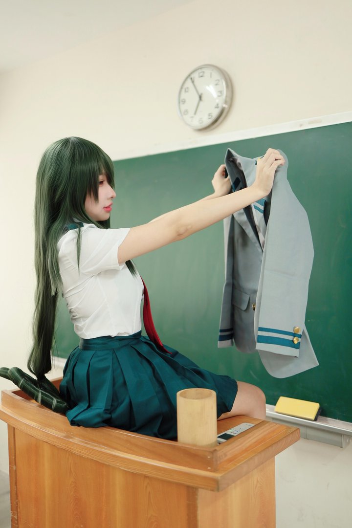 慕慕momo - 016 – 慕慕Momo-蛙吹梅雨 學生服 Asui Tsuyu [27P]
