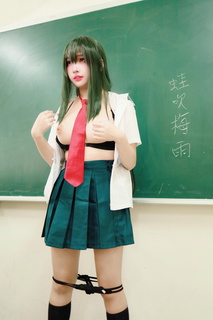 慕慕momo - 016 – 慕慕Momo-蛙吹梅雨 學生服 Asui Tsuyu [27P]