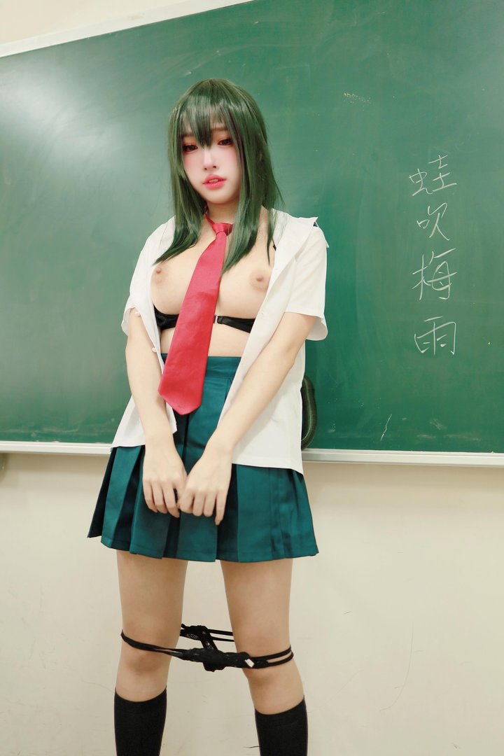 慕慕momo - 016 – 慕慕Momo-蛙吹梅雨 學生服 Asui Tsuyu [27P]